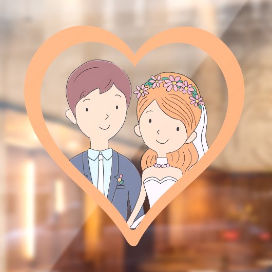 Autocollant Pour Fenêtre Mariage d'illustration simple, semblable à un dess (Feuille 2)