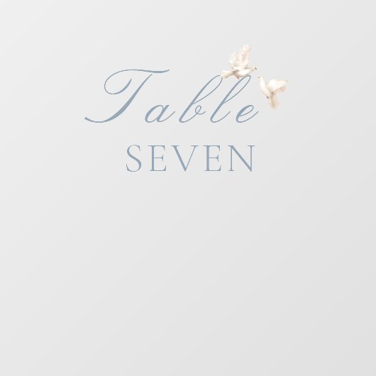 Autocollant Pour Fenêtre Mariage élégant blanc Doves Numéro de table (Feuille)