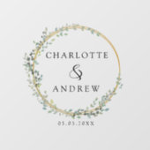 Autocollant Pour Fenêtre Mariage eucalyptus moderne et élégant (Feuille)