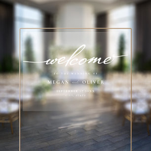 Autocollant Pour Fenêtre Mariage minimaliste de bienvenue