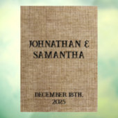 Autocollant Pour Fenêtre Mariage personnalisé rustique burlap motif nature (Feuille 3)