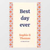 Autocollant Pour Fenêtre Mariage rétro du milieu du siècle (Feuille)