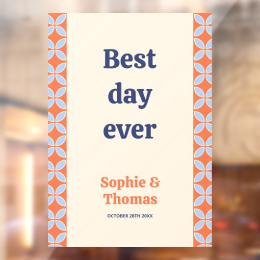 Autocollant Pour Fenêtre Mariage rétro du milieu du siècle (Feuille 2)