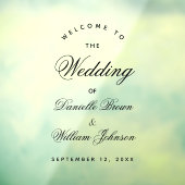 Autocollant Pour Fenêtre Mariage transparent Bienvenue Élégante calligraphi (Feuille 3)