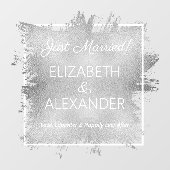 Autocollant Pour Fenêtre Marié ! Argent Faux Foil (Feuille)