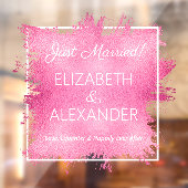 Autocollant Pour Fenêtre Marié ! Faux roses chauds (Feuille 2)