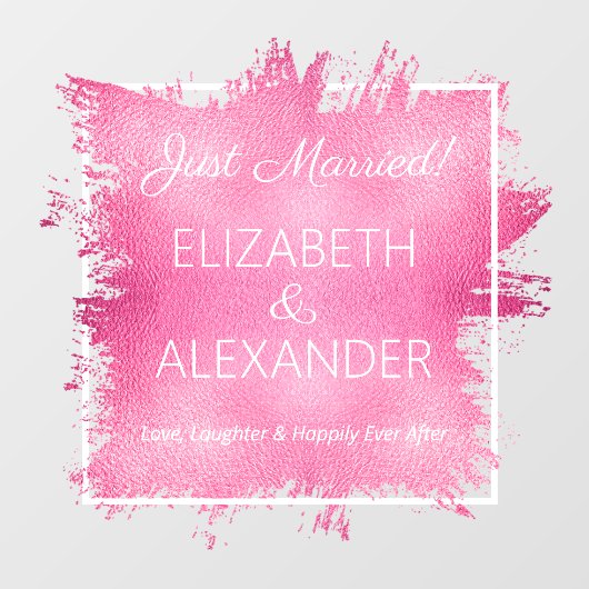 Autocollant Pour Fenêtre Marié ! Faux roses chauds (Feuille)