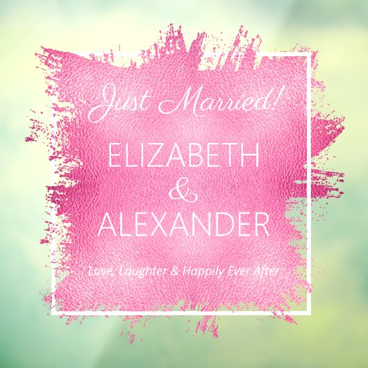 Autocollant Pour Fenêtre Marié ! Faux roses chauds (Feuille 3)