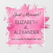 Autocollant Pour Fenêtre Marié ! Faux roses chauds (Feuille)