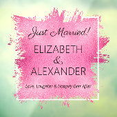 Autocollant Pour Fenêtre Marié ! Faux roses chauds (Feuille 3)