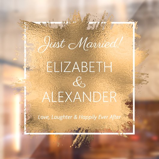 Autocollant Pour Fenêtre Marié ! Gold Faux Foil (Feuille 2)