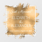 Autocollant Pour Fenêtre Marié ! Gold Faux Foil (Feuille)