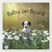 Autocollant Pour Fenêtre Marionnette dalmate mignonne dans les marguerites (Feuille)