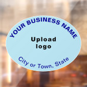 Autocollant Pour Fenêtre Marque commerciale sur forme ovale bleu clair (Feuille 2)