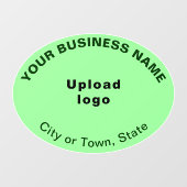 Autocollant Pour Fenêtre Marque d'affaires sur forme ovale verte pâle (Feuille)