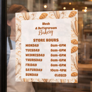 Autocollant Pour Fenêtre Marque de Boulangerie Élégante Pastel