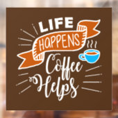 Autocollant Pour Fenêtre marrant café mot art Window Cling (Feuille 2)