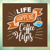 Autocollant Pour Fenêtre marrant café mot art Window Cling (Feuille 3)