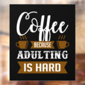 Autocollant Pour Fenêtre marrant café mot art Window Cling (Feuille 2)