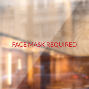 Autocollant Pour Fenêtre Masque de visage Obligatoire rouge élégant texte