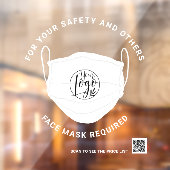 Autocollant Pour Fenêtre Masque facial requis pour le code Qr de sécurité (Feuille 2)