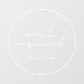 Autocollant Pour Fenêtre Masque minimaliste requis (Feuille)