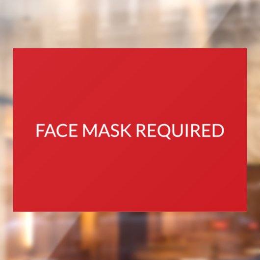 Autocollant Pour Fenêtre Masque visage Requis rouge et blanc élégant (Feuille 2)