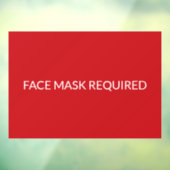 Autocollant Pour Fenêtre Masque visage Requis rouge et blanc élégant (Feuille 3)