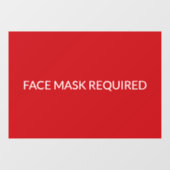 Autocollant Pour Fenêtre Masque visage Requis rouge et blanc élégant (Feuille)