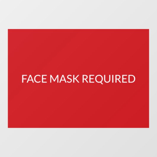 Autocollant Pour Fenêtre Masque visage Requis rouge et blanc élégant (Feuille)