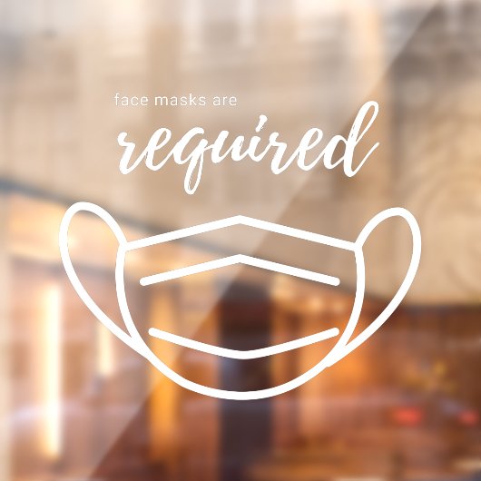 Autocollant Pour Fenêtre Masques faciaux requis Professionnels (Feuille 2)