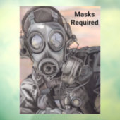 Autocollant Pour Fenêtre Masques requis Prepper Gasmasque Store Clôture de (Feuille 3)