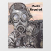 Autocollant Pour Fenêtre Masques requis Prepper Gasmasque Store Clôture de (Feuille)