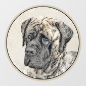 Autocollant Pour Fenêtre Mastiff anglais (Brindle) Peinture - Chien Art (Feuille)