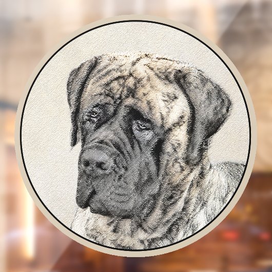 Autocollant Pour Fenêtre Mastiff anglais (Brindle) Peinture - Chien Art (Feuille 2)
