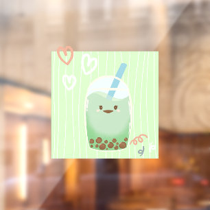 Autocollant Pour Fenêtre Matcha boba thé vert, matcha