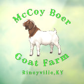 Autocollant Pour Fenêtre McCoy Boer Goat Farm (Feuille 3)