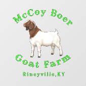 Autocollant Pour Fenêtre McCoy Boer Goat Farm (Feuille)