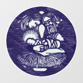 Autocollant Pour Fenêtre Médaillon de presse de crèches (Feuille)