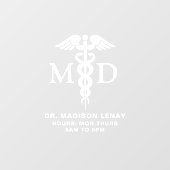 Autocollant Pour Fenêtre Médecin Médicale personnalisé MD Caduceus Heures d (Feuille)
