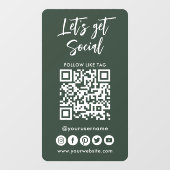 Autocollant Pour Fenêtre Médias Sociaux Modernes QR Code Se Connecter Avec  (Feuille)