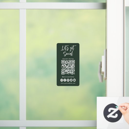 Autocollant Pour Fenêtre Médias Sociaux Modernes QR Code Se Connecter Avec (Maison)