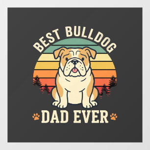 Autocollant Pour Fenêtre Meilleur papa bouledogue de tous les temps vecteur