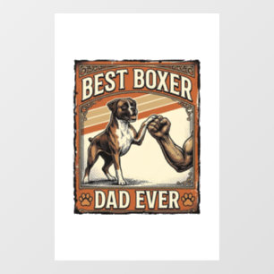 Autocollant Pour Fenêtre Meilleur Papa Boxer de Tous les Temps Vintage Papa
