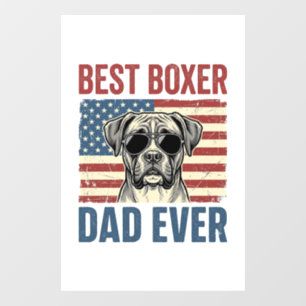 Autocollant Pour Fenêtre Meilleur Papa Boxer Vintage Chien