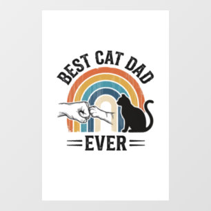 Autocollant Pour Fenêtre Meilleur Papa Chat Vintage Conception d'amant de c
