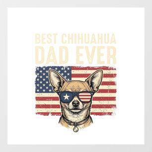Autocollant Pour Fenêtre Meilleur papa Chihuahua de tous les temps Vintage