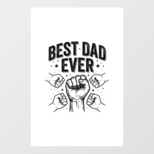 Autocollant Pour Fenêtre Meilleur Papa Jamais Poing Vintage Design de T-shi