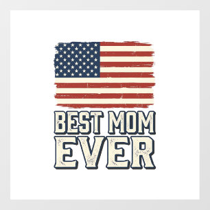 Autocollant Pour Fenêtre Meilleure Maman Ever Vintage American Flag Concept