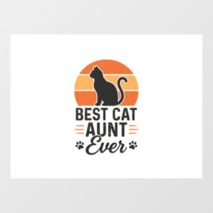 Autocollant Pour Fenêtre Meilleure Tante de Chat Vintage Sunset T-Shirt Des
